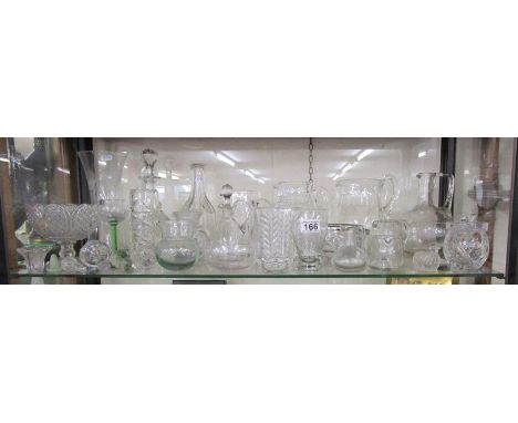 Shelf of cut glass