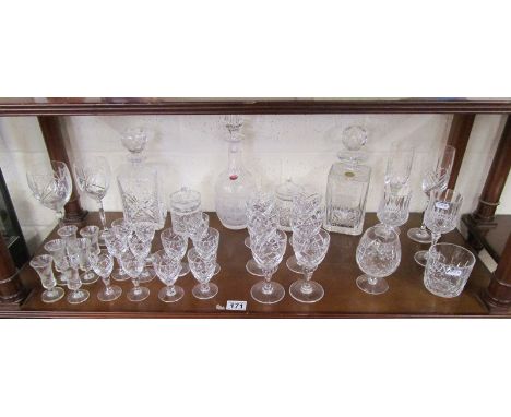 Shelf of Royal Brierley glass