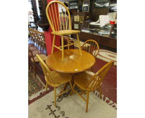 Modern beech table &amp; 4 chairs