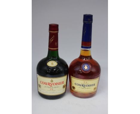 Two Bottles Of Courvoisier Cognac Bottles In Good Condition One Measures At Base Of Neck, The Other Into The Neck 