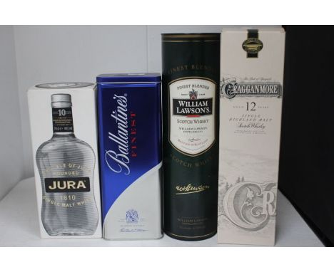 Four Bottles Of Whisky To Include A Bottle Of Cragganmore In Presentation Box, Ballantine's Finest In Presentation Tin,  Will
