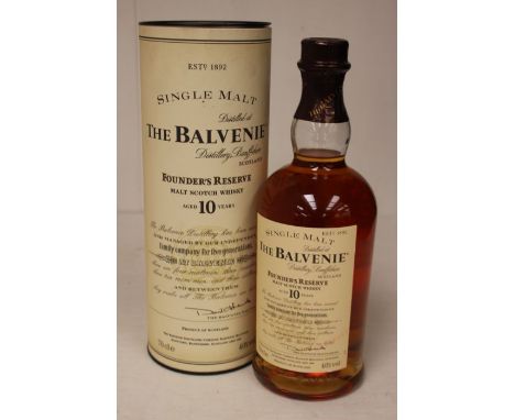 A Bottle Of The Balvenie Founders Reserve 10 Year Old Single Malt Scotch Whisky, In Presentation Tube Long Since Discontinued
