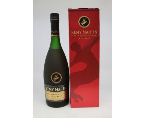 A Bottle Of Remy Martin Champagne Cognac VSOP in Presentation Box. Bottle Measures at neck height both bottle and box are in 