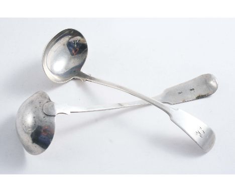 A SCOTTISH PROVINCIAL FIDDLE TODDY LADLE initialled "R", by William Whitecross of Aberdeen (W.W, A, B, D, N) and another, ini