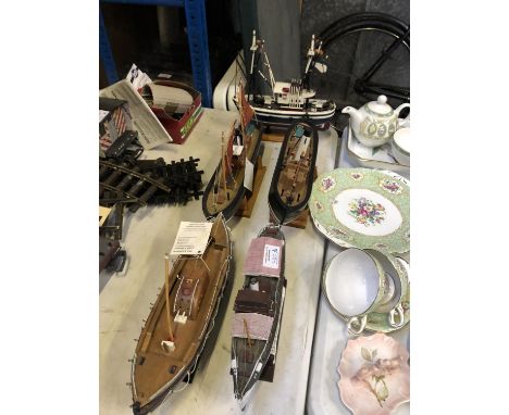 A GROUP OF FIVE WOODEN SCALE SAILING BOAT MODELS 