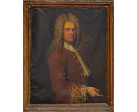 Early Colonial American interest Richard Phillips (British, 1681-1741), Portrait of Governor Jonathan Belcher (1682-1757) oil