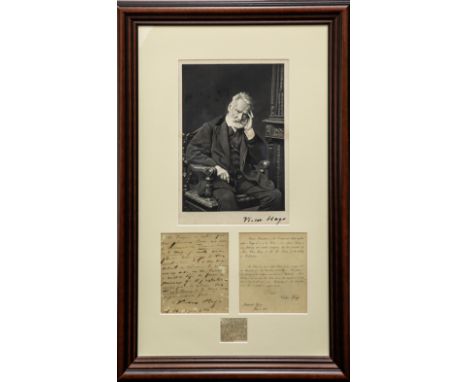 Victor Hugo (French poet, novelist, and dramatist, 1802-85) - a signed autograph letter dated 1866 of Guernsey interest, the 