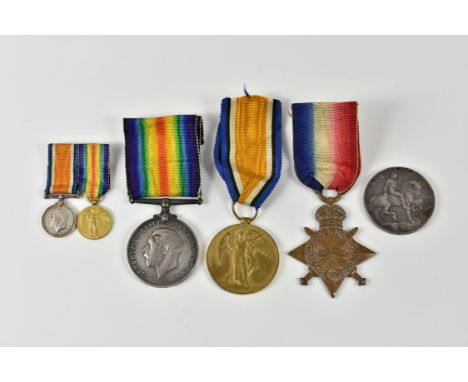 A set of three WW1 medals - Kings Royal Rifles Corps, awarded to '5890 Pte. F. Wills K. R. Rifle C.', comprising the silver w