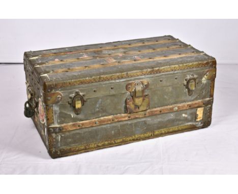 An extremely rare Louis Vuitton zinc and brass Explorer's 'Malle Cabine' cabin trunk, circa 1885, with paper label to inside 