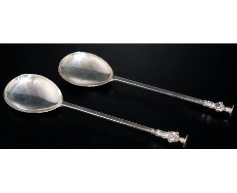 Pair Of Silver Apostle Spoons Of Typical Form, Both Fully Hallmarked For Chester D 1904, Makers Mark WH Haseler, Weight Appro