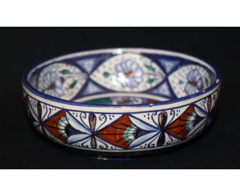 Early 20thC Italian Faience Bowl With Central Painted Portrait, Diameter 5 Inches, MF Monogram To Base 
