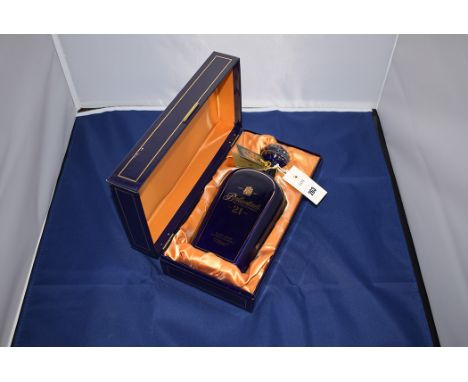 A bottle of Ballantine's 21 Year Old Rare Aged Scotch Whisky, in presentation box.