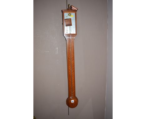 A modern mahogany stick barometer, by Thomas Mason.