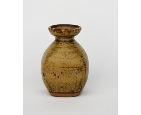 Richard Batterham (1936-2021) a stoneware cut-sided flower bottle, unsigned 15.5cm. high Provenance Richard Batterham, Durwes
