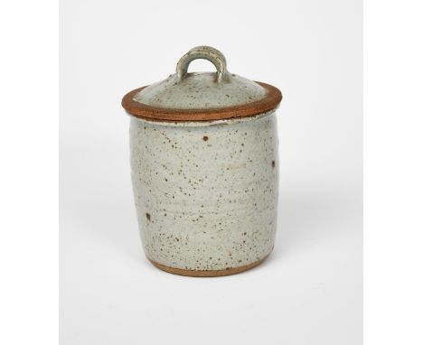 Richard Batterham (1936-2021) an early stoneware sugar jar and cover, speckled blue-grey ash glaze unsigned 17cm. high (2) Pr