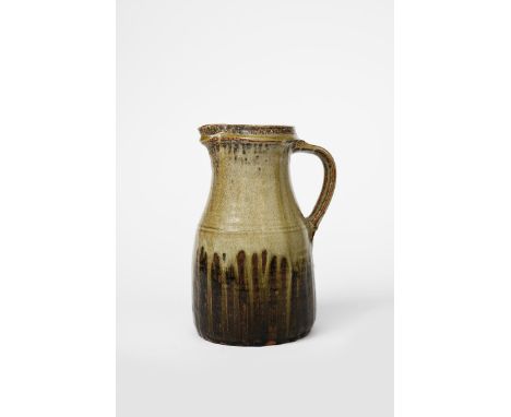 Richard Batterham (1936-2021) a stoneware jug, covered with a running ash glaze over black iron, unsigned 28cm. high Provenan