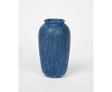 A Ruskin Pottery stoneware souffle glaze vase designed by William Howson-Taylor, dated 1927, shouldered for, mottled midnight