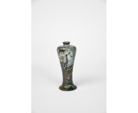 A Ruskin Pottery hoigh-fired stoneware vase designed by William Howson-Taylor, , dated 1906, slender, baluster form, covered 