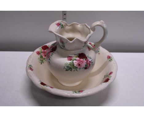 A large Edwardian Ironstone jug &amp; basin. no postage 