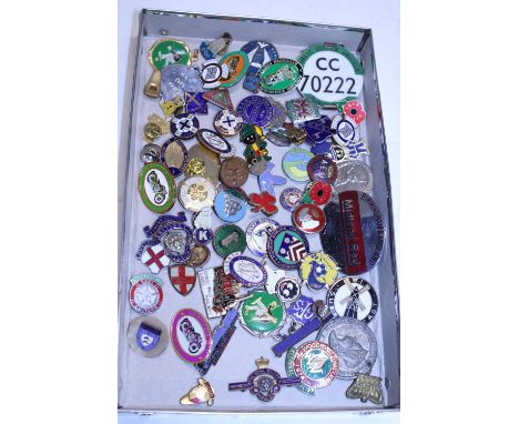 A job lot of enamel badges including bus conductor etc 