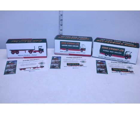 Three boxed Atlas Eddie Stobart die cast model with Certs 