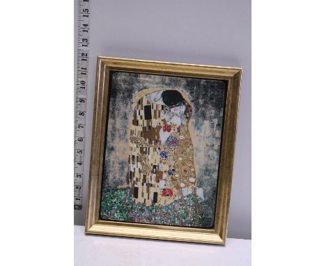 A framed limited edition Gustav Klimt print on ceramic with COA no. 974 