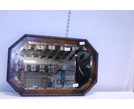 A vintage wooden frame bevel edge mirror, shipping unavailable 