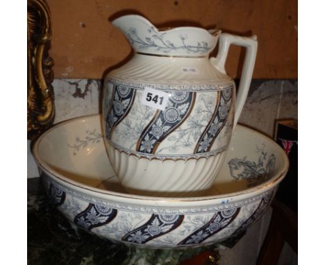 Victorian jug and basin, 'Chatsworth' pattern