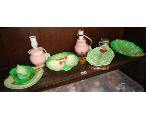 Carltonware leaf plates, table lamps etc