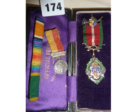 Miniature British Indian Army Military East and Central Africa Medal with Uganda Bar 1897-98 together with a hallmarked silve