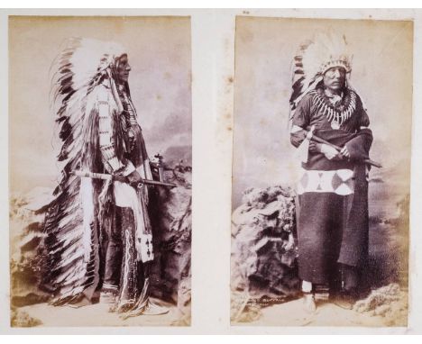 * Jackson (William Henry, 1843-1942). Four portraits of Native Americans, circa 1880, albumen prints, all numbered in the neg