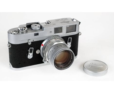 * Leica M4 rangefinder with Summicron 50mm f/2 . Leica M4 chrome rangefinder camera, Serial Number 1178276, excellent conditi