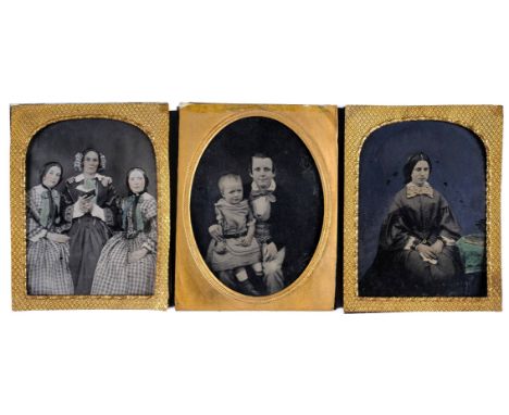 * Hampshire ambrotypes. A group of ten portraits of Hampshire people, 1850s, quarter plate ambrotypes, mostly couples and fam
