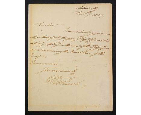 * William IV (1765-1837, King of United Kingdom of Great Britain and Ireland). Letter signed, 'William' as Duke of Clarence, 