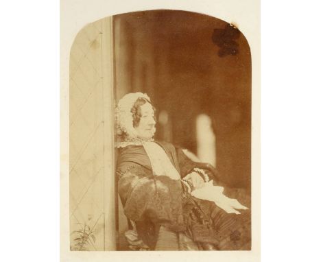 * Rejlander (Oscar Gustave , 1813-1875, attributed to). Portrait of an old lady, late 1850s, arched top albumen print, showin