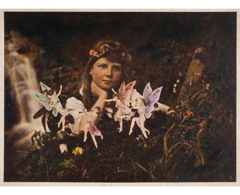 * The Cottingley Fairies. Frances and the Fairy Ring, 1917, printed by Harold Snelling circa 1920, a very rare vintage hand-c