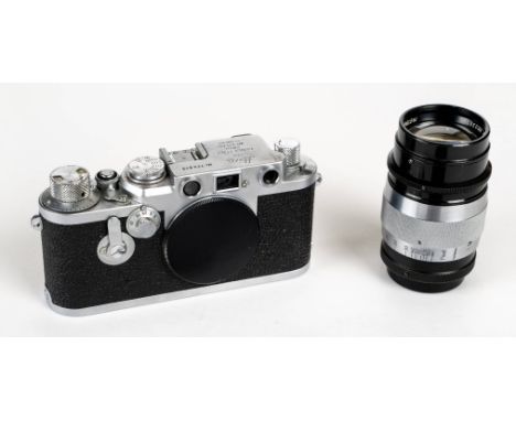 * Leica IIIf rangefinder (1955) with Hektor 73mm f/1.9 lens. Leica IIIf chrome rangefinder camera, Serial Number 774919, made