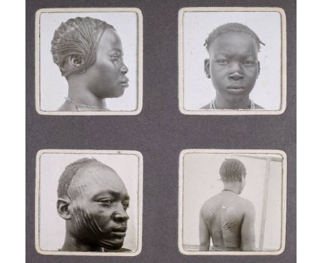 Central Africa. Three albums of ethnographic studies, circa 1930, 287 gelatin silver prints (5 x 5 cm) window-mounted rectos 