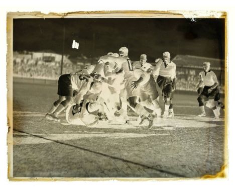 * Rugby Union International. A good group of 15 glass plate negatives of the Australia v British Lions rugby Test Match, Sydn