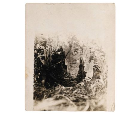 * The Cottingley Fairies. A rare original contact print photograph of 'The Fairy Bower', 1920, vintage photograph taken by Fr