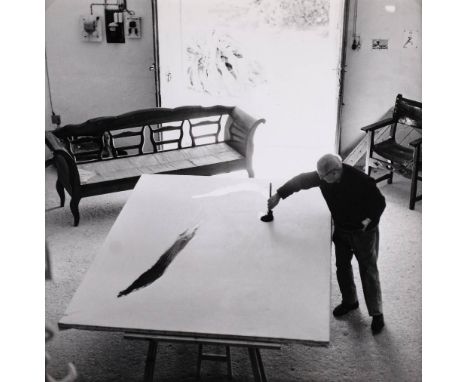 * Frasnay (Daniel, born 1928). Joan Miro (1893-1983) working in his studio, circa 1960, a group of nine vintage gelatin silve