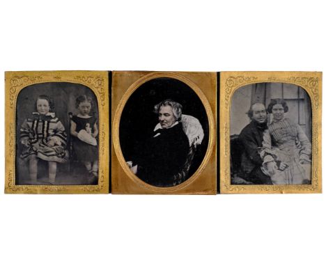 * Hampshire ambrotypes. A group of three portraits of Hampshire figures, 1850s, all sixth-plate ambrotypes , one showing a ha