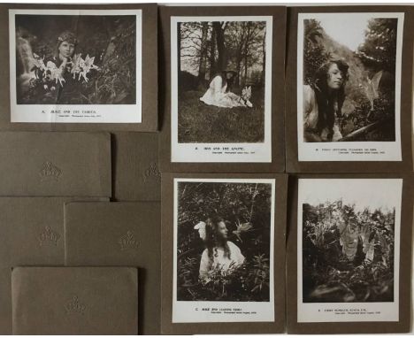 * The Cottingley Fairies. A set of five miniature prints of the Cottingley Fairies photographs, [issued by F.M. Davies], circ