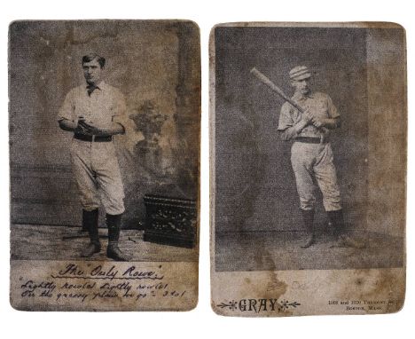 * Baseball. A group of six cabinet cards of 19th-century baseball players, collotype reproductions, early 20th century, inclu