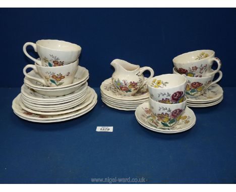 A quantity of Spode 'Gainsborough' tea ware including breakfast cups, teacups and saucers, tea plates etc.