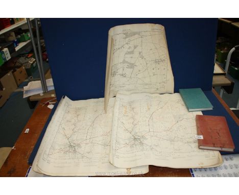 A quantity of 1953 Ordnance Survey Maps of Cirencester and a 1923 Map of Hampton;  Severnhampton, Brockhampton, plus two book