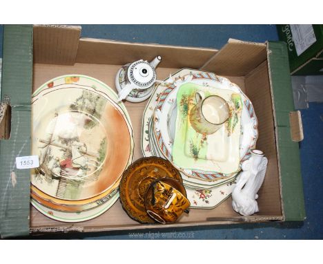A good quantity of Royal Doulton china including 'Old Leeds Sprays' dinner and meat plates, graduated meat plates, country sc
