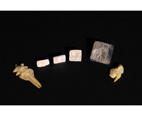 **NO RESERVE**A Collection of Six Indus Valley Harappan Artefacts, 2600â€“1900 BC.A collection of six Indus Valley Civilizati