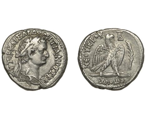 Seleucis and Pieria, SELEUCIS AND PIERIA, Antioch, Domitian, Tetradrachm, yr 2 [82/3], laureate bust right wearing aegis, rev