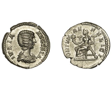 Julia Domna (Augusta 193-217), Denarius, 196-211, draped bust right, ivlia avgvsta around, rev. Fortuna enthroned left, holdi